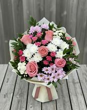 Букет цветов из:  Альстромерии, Гвоздики, Розы и Хризантемы #REPLACE_PRED# Осташкове