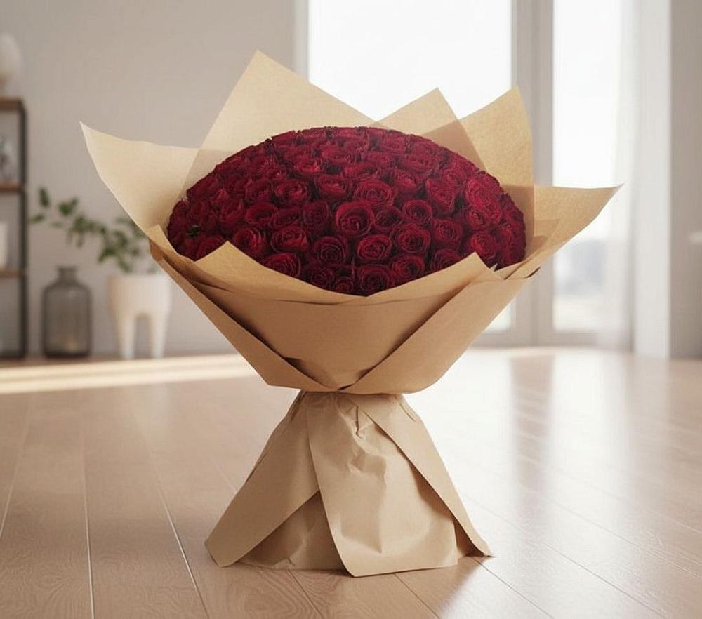 Букет 101 Красная роза в Осташкове